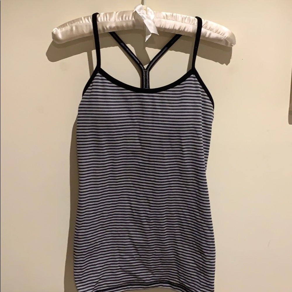 Lululemon power Y tank striped, size 6